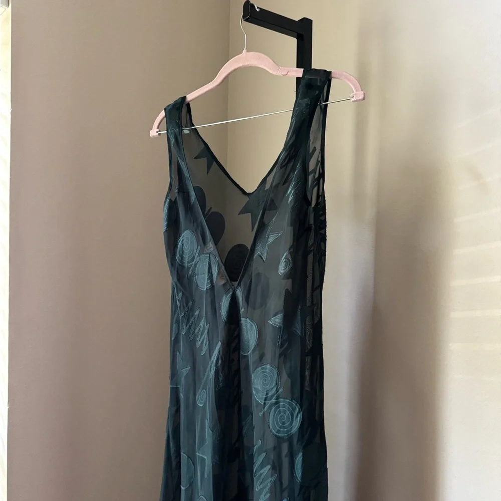 Vintage Victoria’s Secret gold label Sheer green Sleeveless slip Dress - Picture 8 of 9